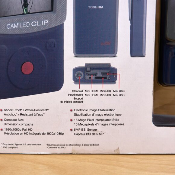 Toshiba Camileo Clip Full HD Camcorder, 16 MP Still Image, Sealed! - Picture 4 of 7